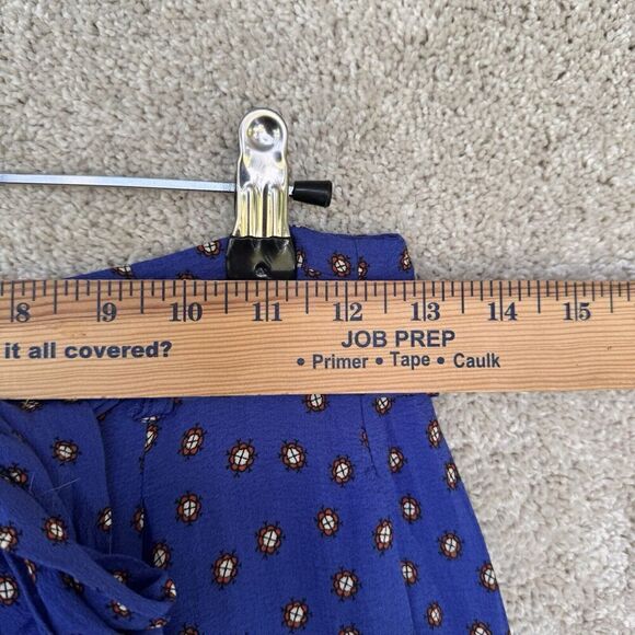 Anthropologie Ett Twa Wide Leg Viscose Pants Size 0 Blue Floral Drawstring - Picture 6 of 9